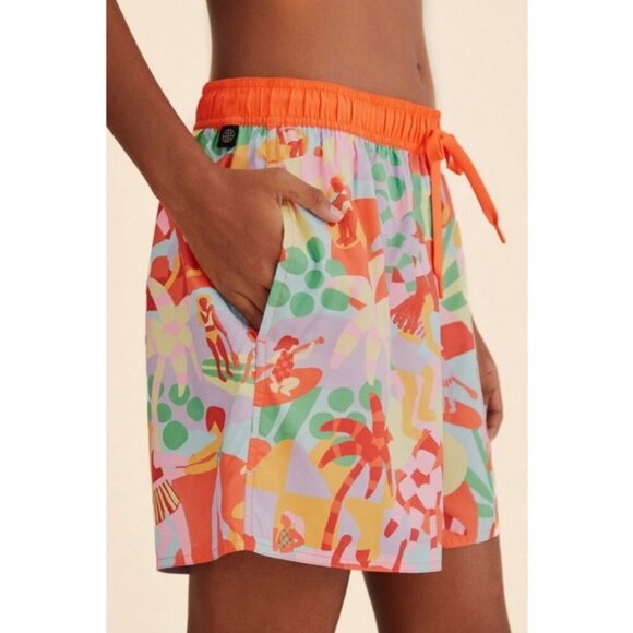 💕ADIDAS x FARM RIO💕 Unitefit Shorts ~ Red Tropical Beach Print Medium M NWT - Picture 4 of 14